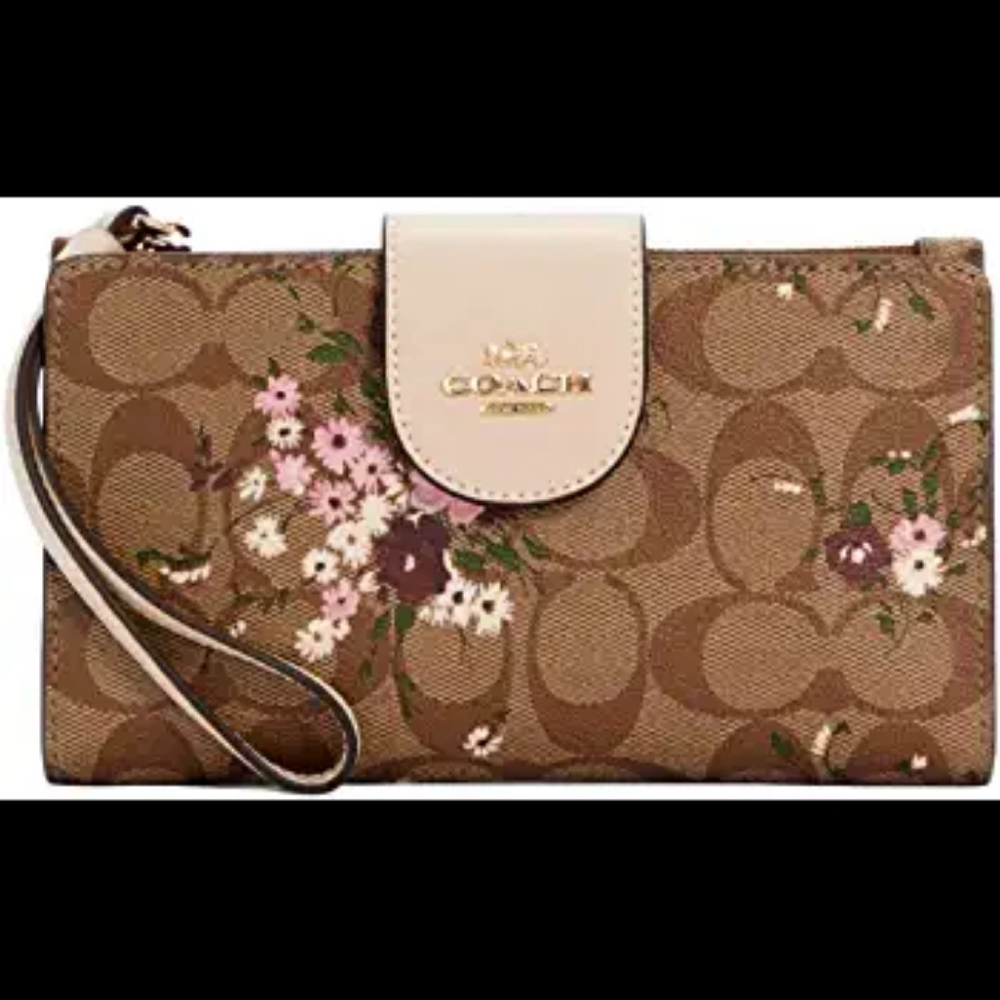 Coach Womens Tech Phone Wallet In Signature Canvas